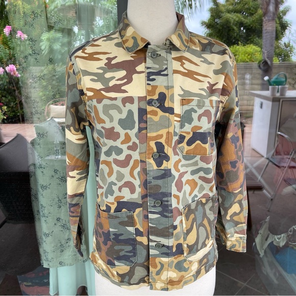 FREE ASSEMBLY ~ Desert Camel Camo Patchwork Chore Jacket ~ Youth L (10/12) - Picture 8 of 12